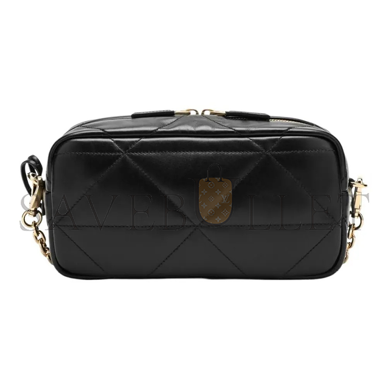 PRADA BLACK QUILTED LEATHER CAMERA BAG 1BH197 (22*11*7cm)